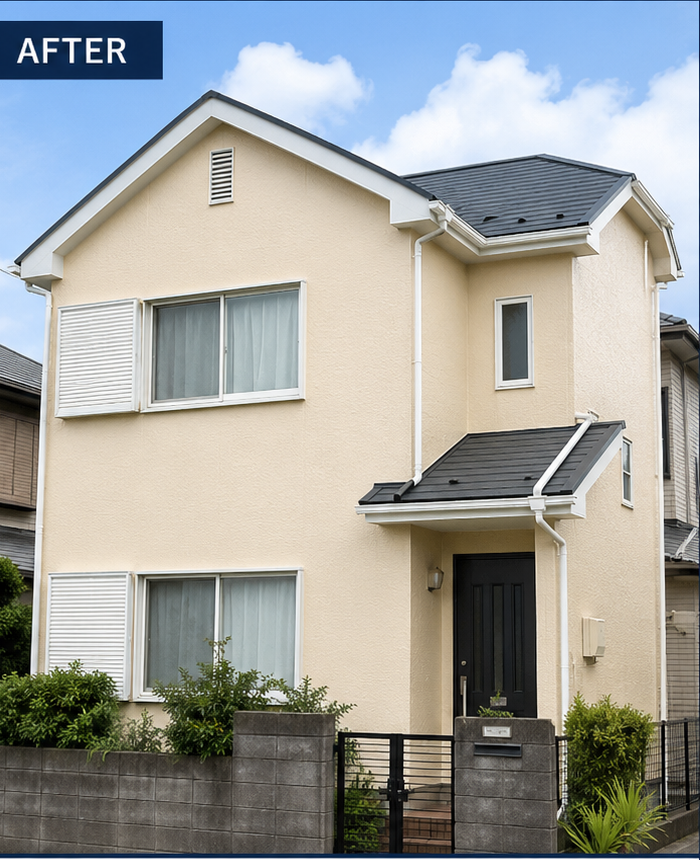 外壁塗装後の戸建て住宅